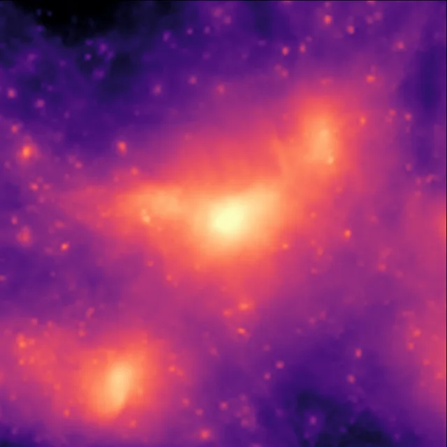 Gas field of a merging cluster from the IllustrisTNG-300 hydrodynamical simulation
